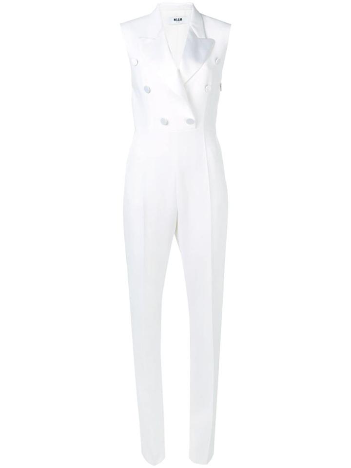 Msgm Tuxedo Jumpsuit - White