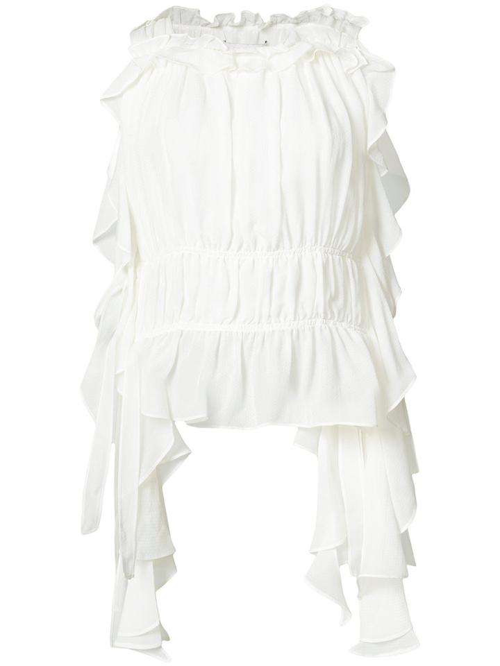 Rachel Zoe Ruffled Blouse, Women's, Size: Small, White, Silk