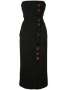 Christopher Esber Buttoned Strapless Dress - Black