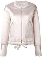 Victoria Victoria Beckham - Zipped Jacket - Women - Silk/viscose - 10, Women's, Pink/purple, Silk/viscose