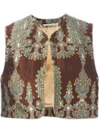 Alessandra Rich Paisley Jacquard Waistcoat, Women's, Size: 38, Silk/polyester/acetate