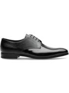 Prada Saffiano And Brushed Leather Oxford Shoes - Black