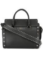 Furla Studded Tote, Women's, Black, Leather/viscose/nylon