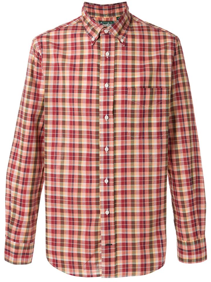 Gitman Bros Checked Button Shirt - Red