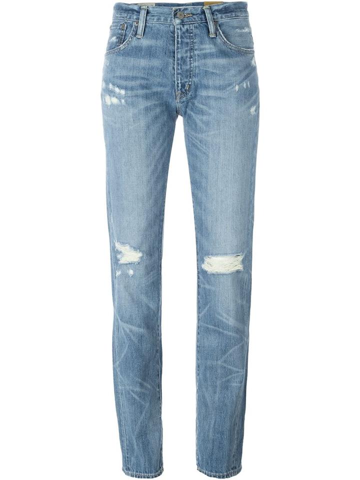 Polo Ralph Lauren Distressed Boyfriend Jeans, Women's, Size: 25, Blue, Cotton