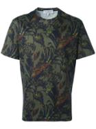 Salvatore Ferragamo Foliage Print T-shirt, Men's, Size: Large, Green, Cotton