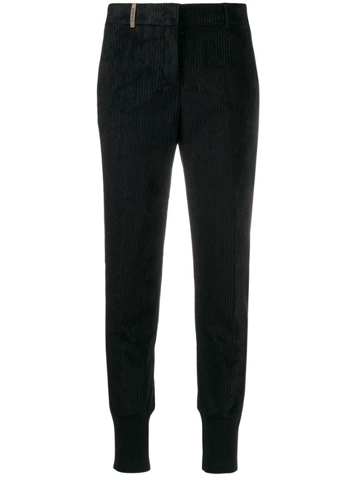 Peserico Tapered Corduroy Trousers - Blue