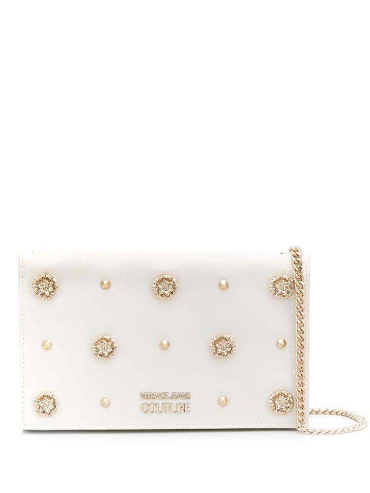 Versace Jeans Couture Embellished Chain Cross Body Bag - White