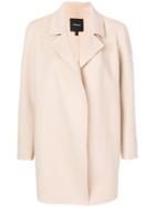 Theory Concealed Front Coat - Nude & Neutrals