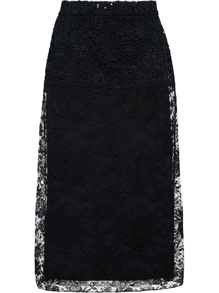 Prada Lace Skirt - Black