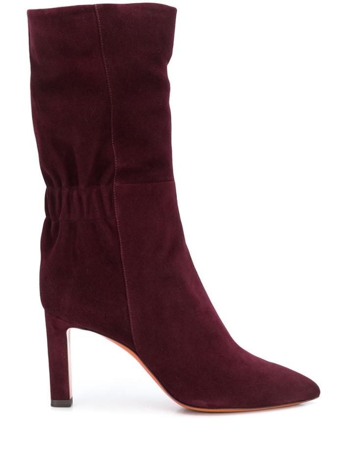 Santoni Heeled Slip-on Boots - Red