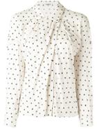 Cacharel Draped Polka Dot Shirt, Women's, Size: 36, Nude/neutrals, Elastodiene/viscose