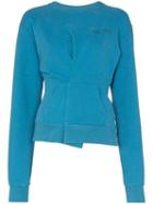 Unravel Project Pin-tuck Logo Sweatshirt - Blue