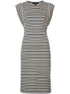 Derek Lam - Striped Dress - Women - Cotton/elastodiene - 38, Black, Cotton/elastodiene