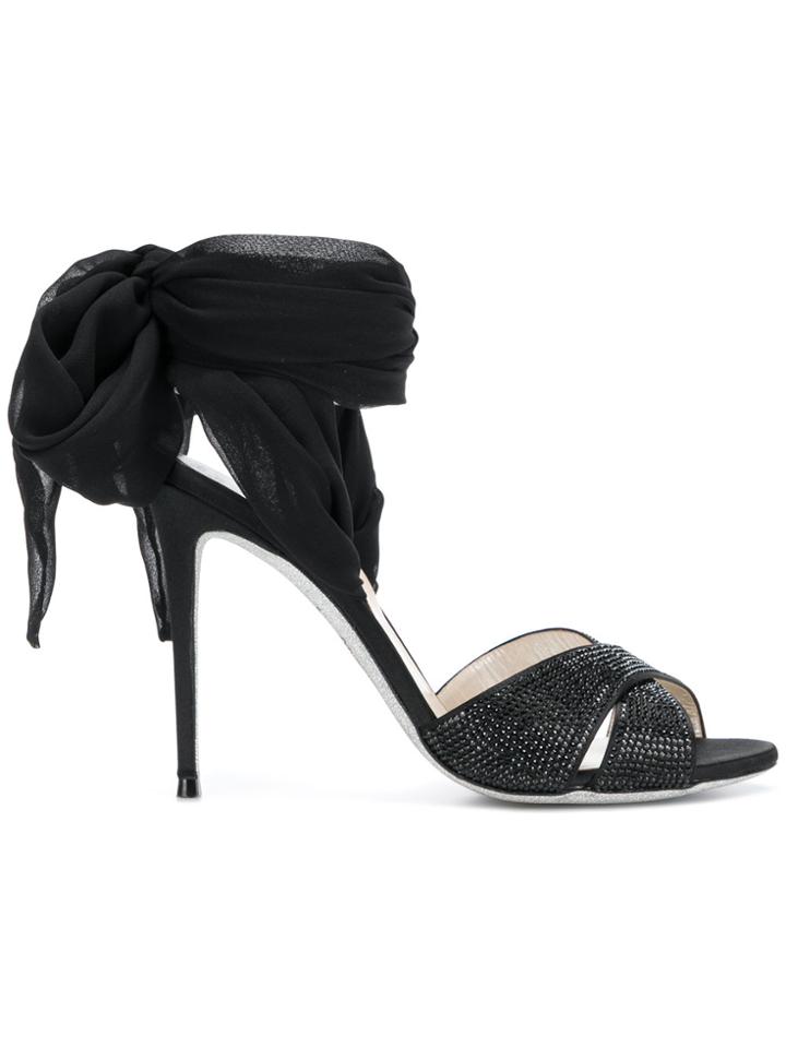 René Caovilla Foulard Sandals - Black