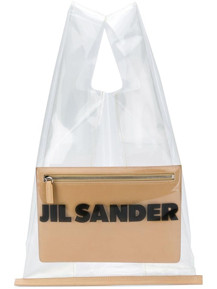 Jil Sander Branded Tote Bag - White