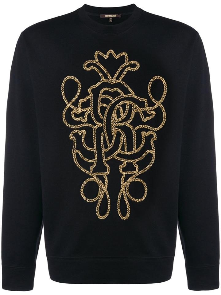 Roberto Cavalli Braid Logo Sweatshirt - Black