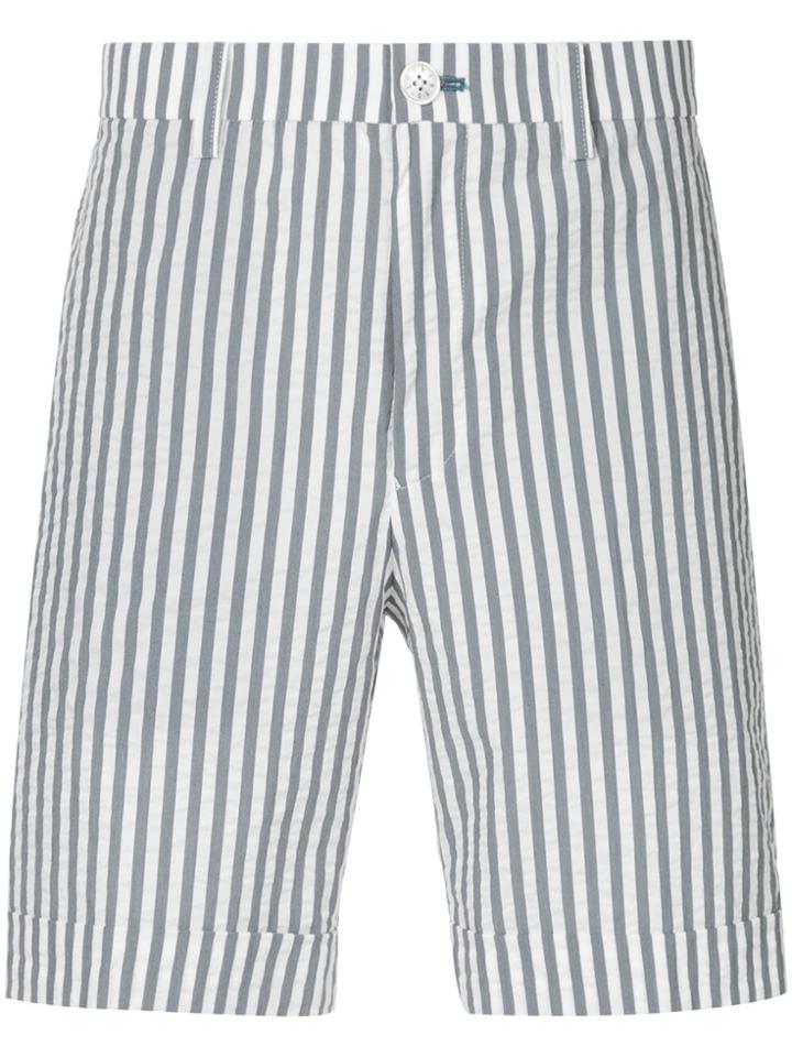 Loveless Pinstripe Chino Shorts - Blue