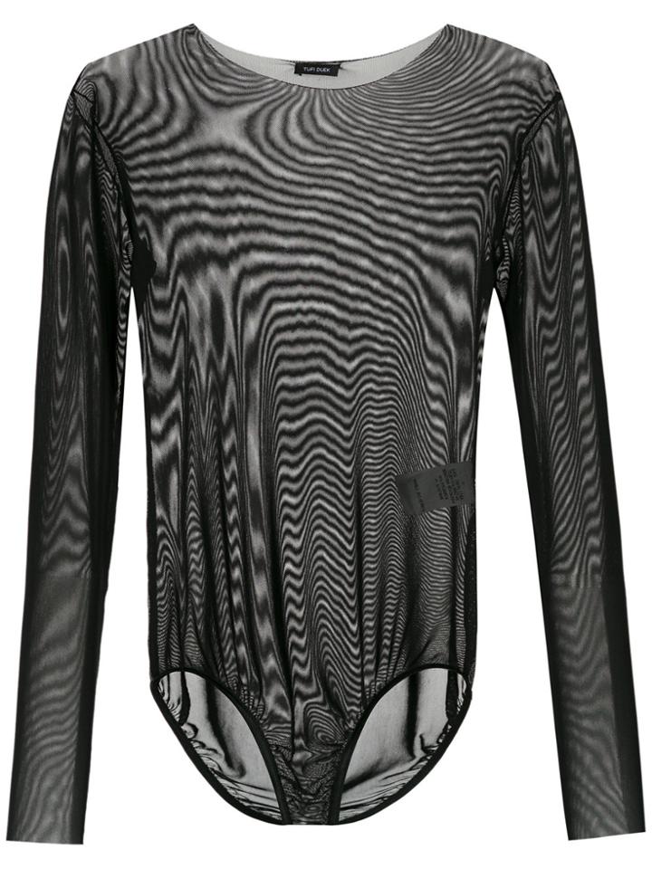 Tufi Duek Tulle Bodysuit - Black