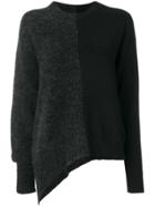 Mm6 Maison Margiela Two Tone Asymmetric Sweater - Grey