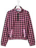 Natasha Zinko Kids Teen Check Print Pullover Jacket - Pink