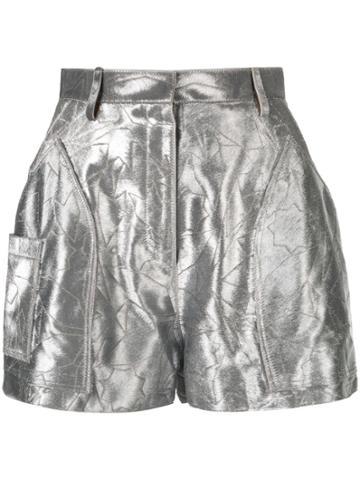 Roberto Cavalli Star Embroidered Shorts - Silver