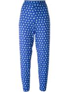 P.a.r.o.s.h. Geometric Print Trousers, Women's, Blue, Polyester/spandex/elastane