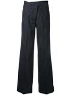 Monse - Striped Trousers - Women - Wool - 2, Black, Wool