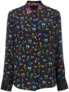 Ps By Paul Smith - Floral Print Blouse - Women - Silk - 48, Blue, Silk