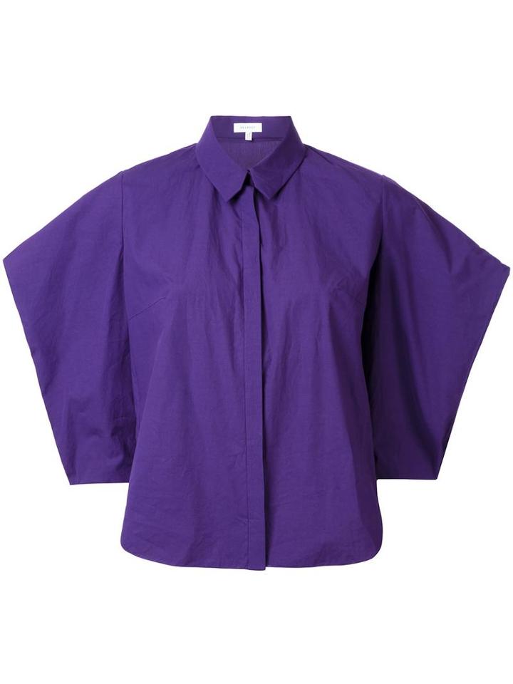 Delpozo Short Sleeve Shirt, Women's, Size: 42, Pink/purple, Cotton
