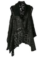 Cutuli Cult Asymmetric Patchwork Gilet - Black