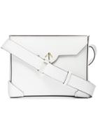 Manu Atelier White Bold Leather Cross-body Bag