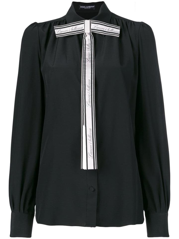 Dolce & Gabbana Bow Detail Blouse - Black