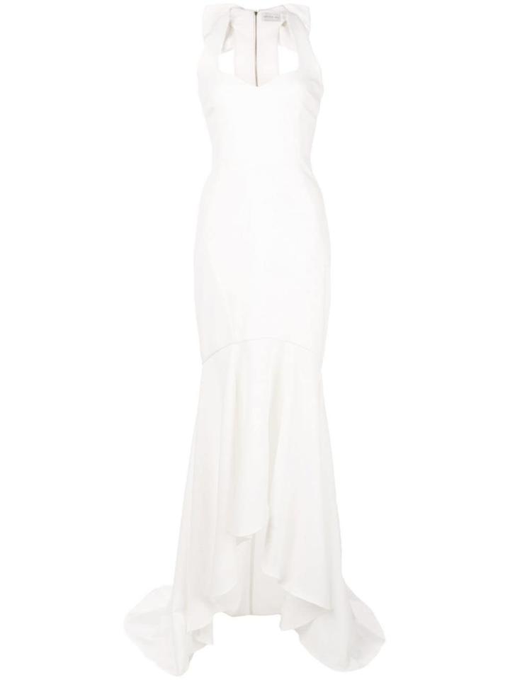 Rebecca Vallance Halter Neck Bow Dress - White