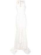 Rebecca Vallance Halter Neck Bow Dress - White