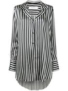 Marques'almeida - Oversized Pinstripe Shirt - Women - Silk - Xs, Black, Silk