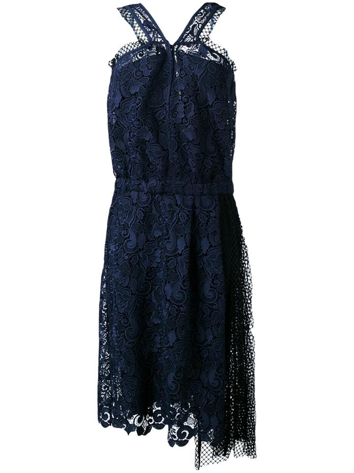 No21 Lace And Net Sleeveless Dress - Blue