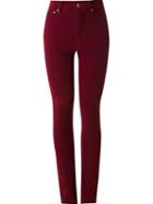 Amapô High Waist Velvet Skinny Trousers, Women's, Size: 42, Red, Cotton/spandex/elastane