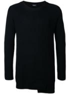 Diesel Ribbed Detail Asymmetric Jumper, Men's, Size: Medium, Black, Nylon/rayon/wool