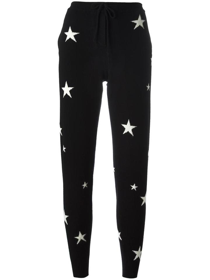 Chinti And Parker Star Track Pants, Women's, Size: Small, Black, Cashmere