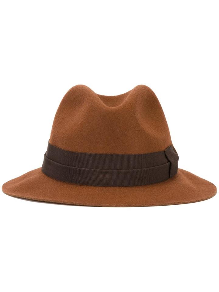 Paul Smith Contrast Strap Hat, Men's, Size: Medium, Brown, Wool Felt