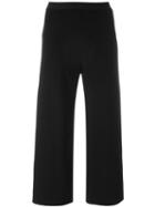 Stefano Mortari Cropped Pants, Women's, Size: 42, Black, Polyamide/spandex/elastane/wool
