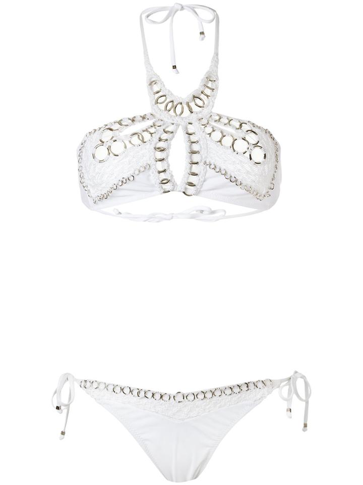Amir Slama Crochet Bikini Set - White