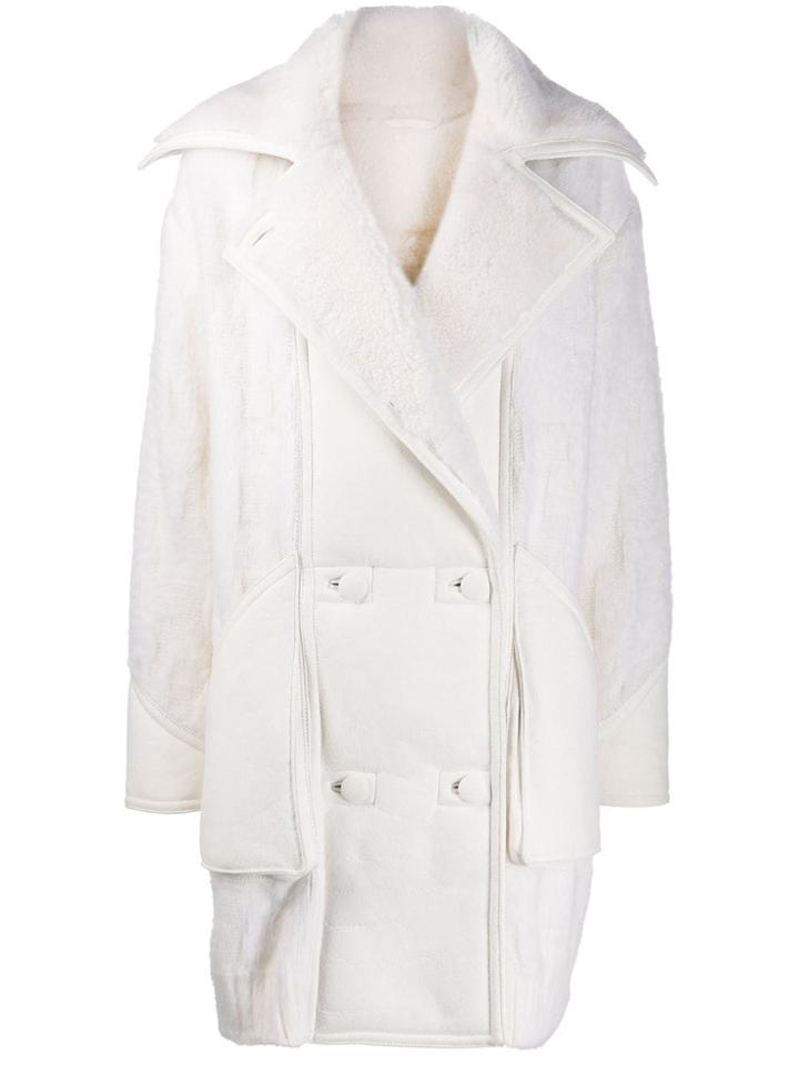 Iceberg Shearling Double-breasted Coat - White
