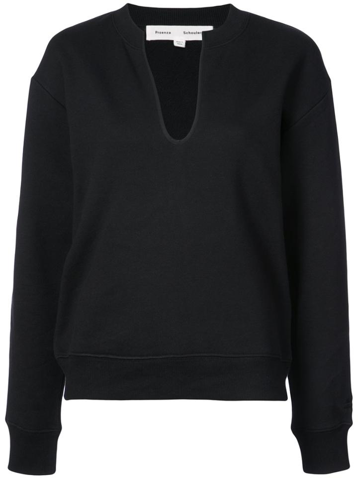 Proenza Schouler Pswl U-neck Sweatshirt - Black