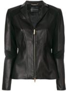 Versace Panelled Biker Jacket - Black