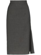 Wright Le Chapelain High-waisted Wool Pencil Skirt - Grey