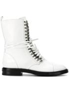Casadei Flat Lace-up Boots - White