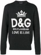 Dolce & Gabbana Logo Intarsia Jumper - Grey