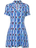 Lhd Printed Mini Shirt Dress - Blue